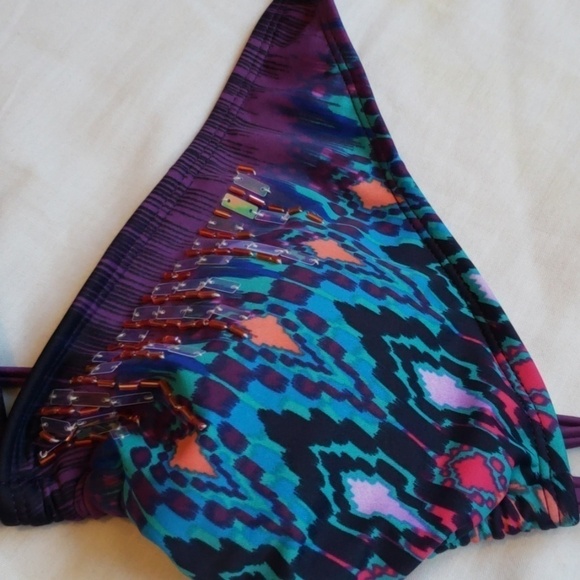 Purple Multicolored Bikini Top NWT - Picture 3 of 10